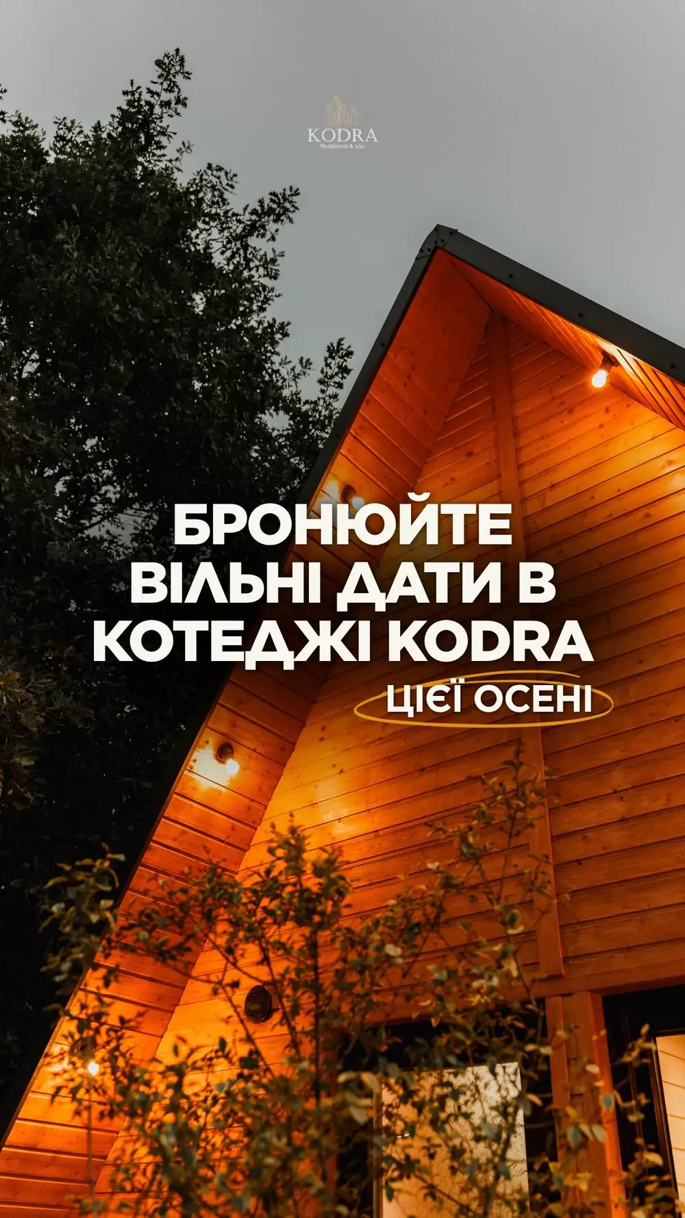 Сторіс для комплексу відпочинку: запрошення забронювати котедж